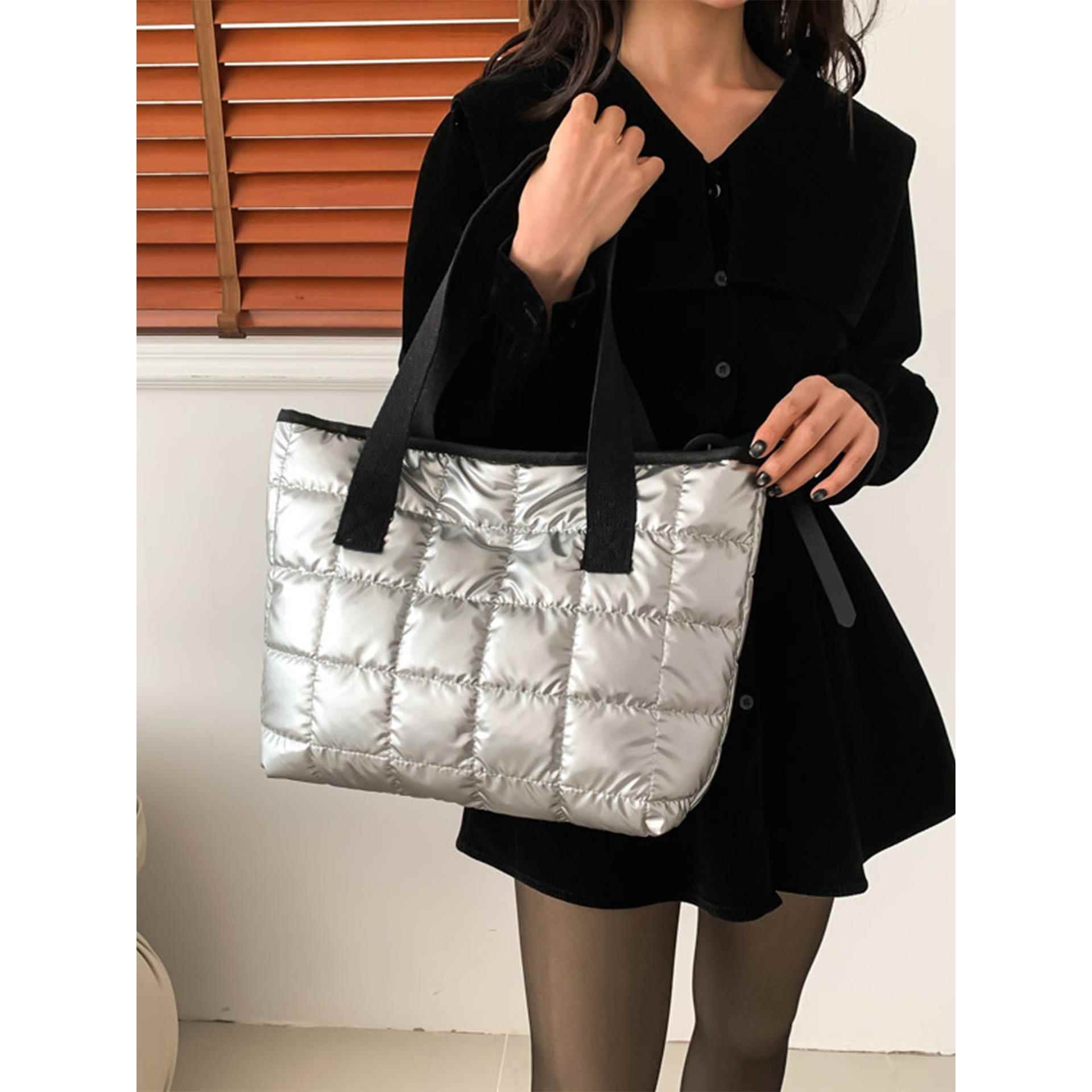 棉服包包女2025秋冬新款时尚覆古大容量托特