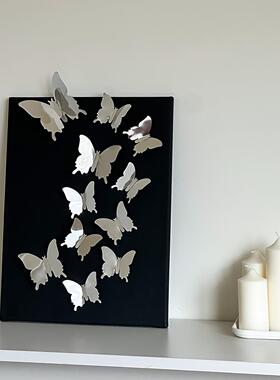 中古风蝴蝶装饰画客厅软装电视柜摆台玄关高级感小众挂画桌面摆件