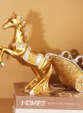 现代客厅红酒架摆件酒柜家居装饰工艺品马到成功乔迁新居创意礼品