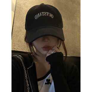 女士显脸小大帽檐棒球帽黑色女新款加大加深鸭舌帽宽帽檐大头围帽