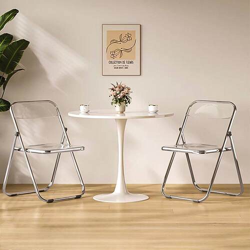 郁金香桌子圆形餐桌接待洽谈桌子白色休闲咖啡奶茶店阳台桌椅组合