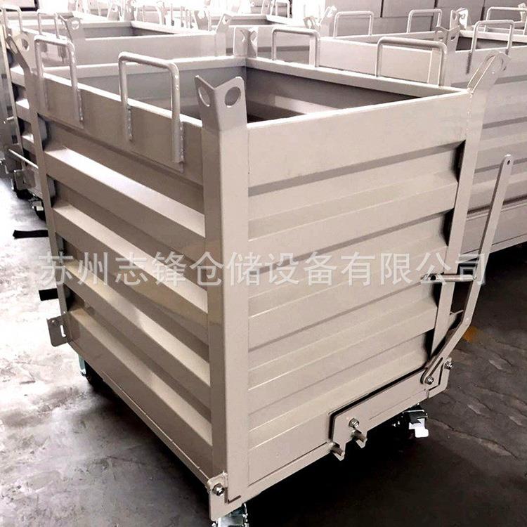 型铁屑车垃带叉车装置011废车手拉杆式圾车铁皮周料转箱重底部倒