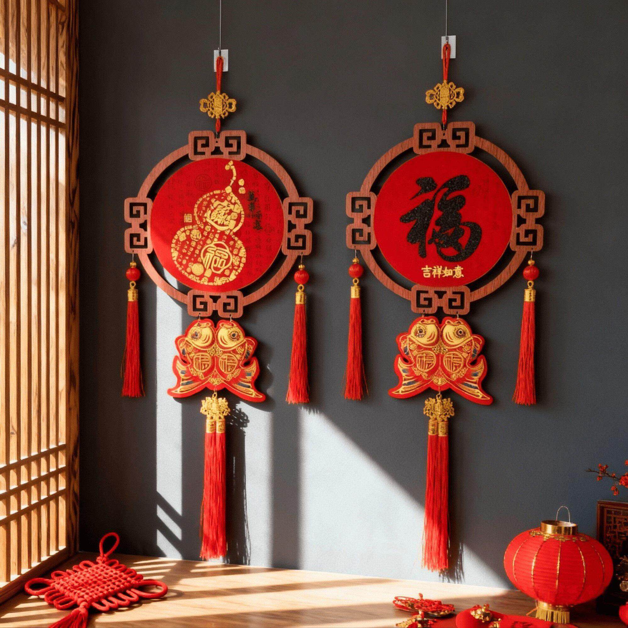 春节挂件木葫芦乔迁喜庆客厅装饰室内挂件玄关装饰品电视背景墙