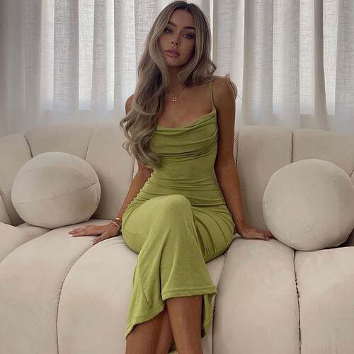 Back Tie Cross Backless Maxi Dress For Womens Summer New