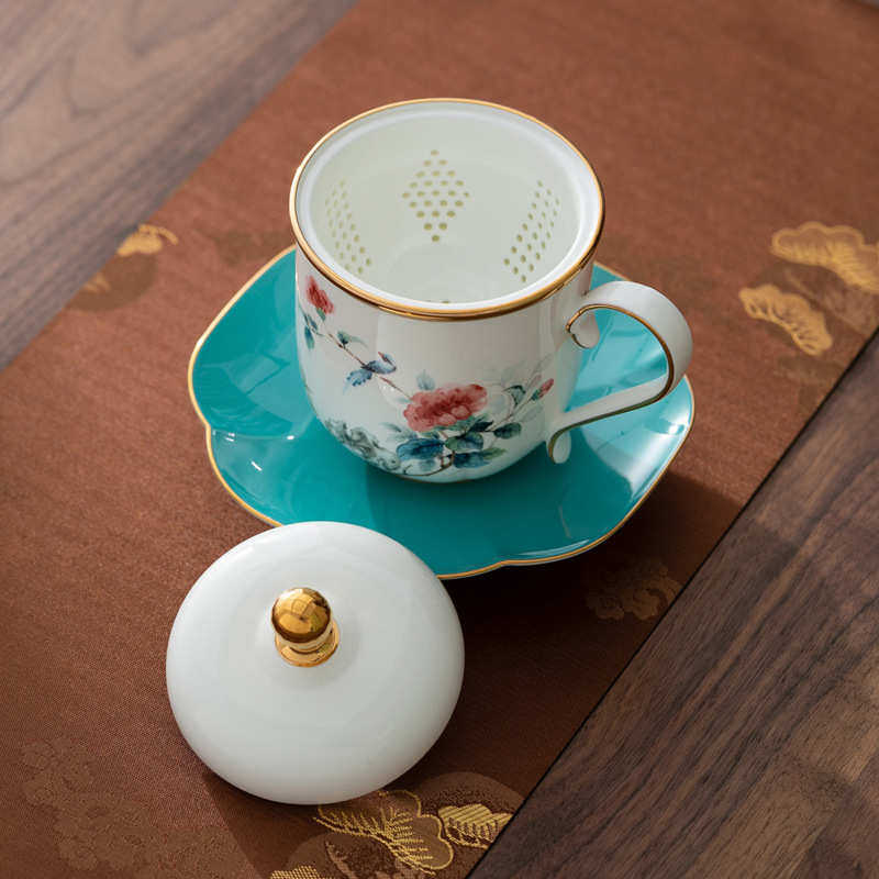 十二花神中式水具套装陶瓷茶壶茶杯杯子套装景德镇办公杯水杯送礼