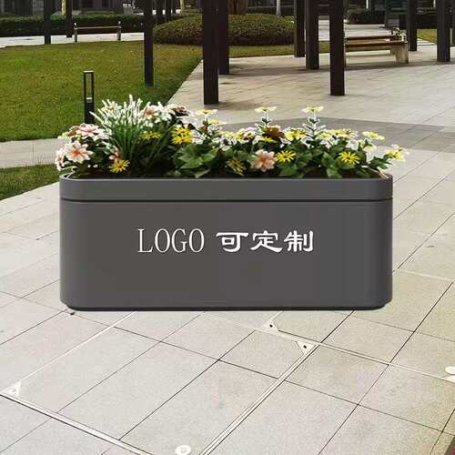 户外不锈钢花箱组合广场售楼部商业花坛室外街道园艺铁艺隔断花箱