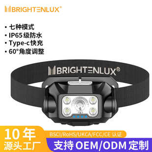 头灯 福朗防水强光超长续航超亮led头灯充电钓鱼防水高流明头戴式