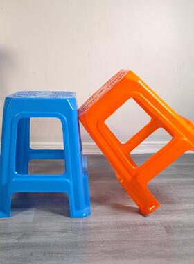 W10餐个装塑料凳子家用加78316-2厚成人桌子方凳大人椅结实胶凳塑