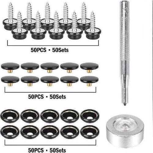 154x Stainless Steel Snap Fastener With Screws for
