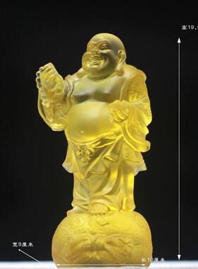 日本进口琉璃弥勒佛笑佛佛像摆件居家客厅佛堂寺庙桌面摆放大肚佛