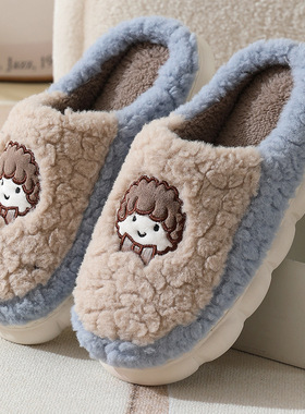 踩屎感棉拖鞋女士秋冬季2026新款室内居家用防滑保暖毛绒月子拖鞋