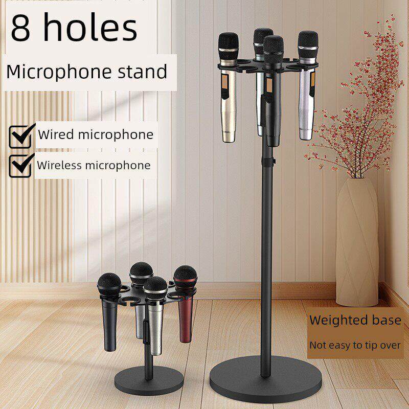 落地麦克风支架放置台托架桌面多话筒收纳架有线无线麦放置架子
