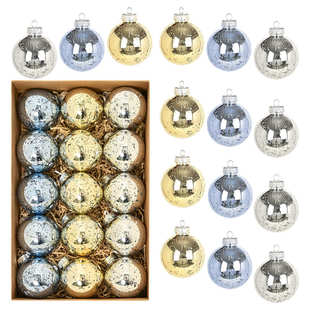 圣诞节装饰品圣诞树装饰球橱窗吊球圣诞装饰品8cmPET防碎圣诞球