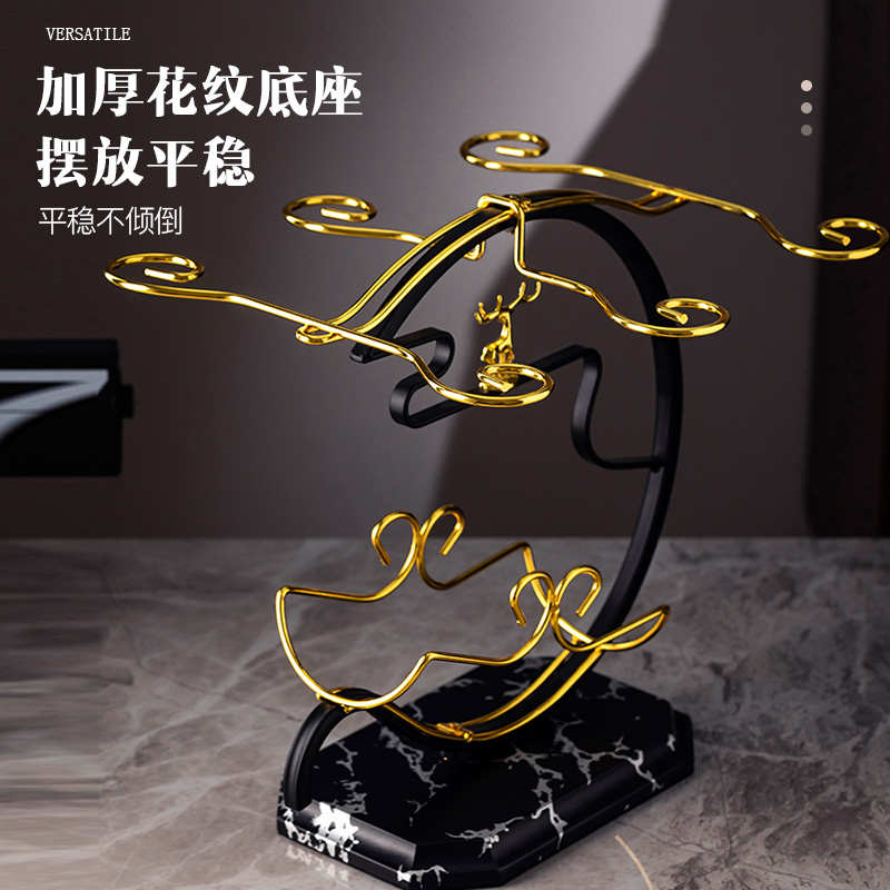 创意红酒杯架摆件套装新款家用高脚杯架倒挂酒杯架高档红酒架酒具