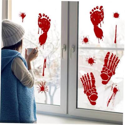 Halloween Bloodprint horror graffiti decorate wall stickers