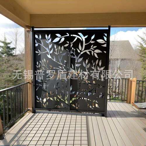 花园户外庭院围栏 镀锌板切割小门 镂空屏风隔断 景观雕花板围栏