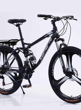 德国摩登利防盗越野双减震双碟刹免充气油压碟刹一体轮山地自行车