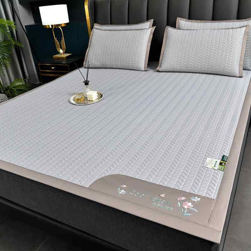 夏绣季花款水凉感乳胶席藤席冰丝洗席三件套1LYJ-1166.8m床席子折