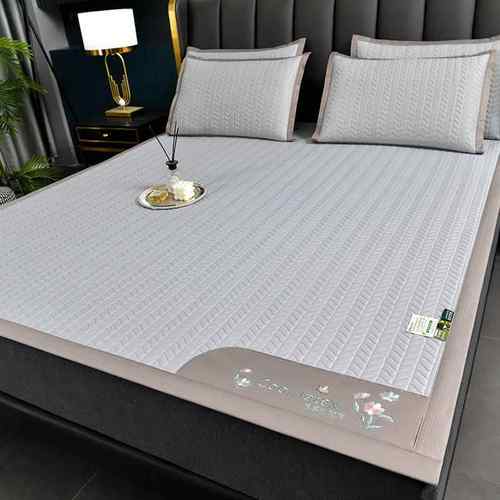 夏绣季花款水凉感乳胶席藤席冰丝洗席三件套1LYJ-1166.8m床席子折