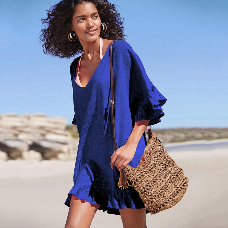trim button -shirt womens crew summer solid clothing back