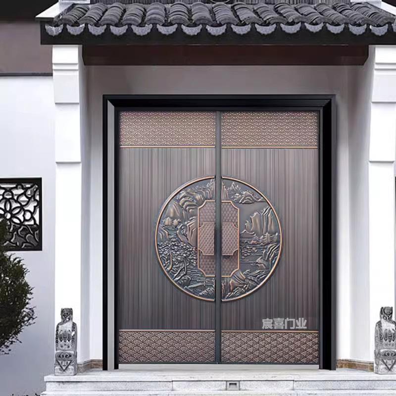 铸铝门农村庭院别墅大门双开防盗入户门大门农村自建房大门进户门