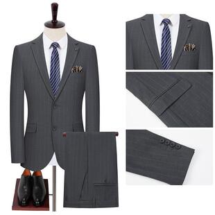 L秋新男士 休闲西西套装 西服套装 纯色轻商务款 结婚 三件经典 春6159