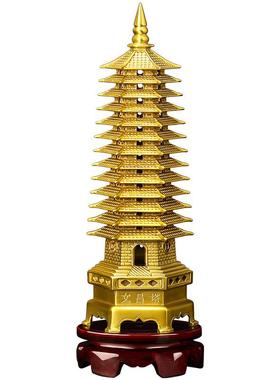 上善若水 文昌塔13层九层塔摆件 全铜文昌塔家居办公桌工艺品0144