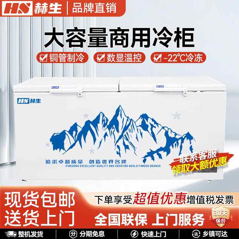 赫生大容量商用大冰柜卧式家用节能冷柜冷冻柜冷藏柜保鲜速冻柜