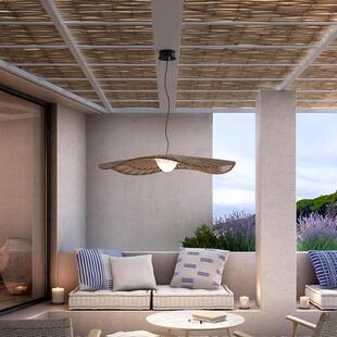 户外吊灯庭院灯简约防水别墅露台凉亭花园氛围灯创意藤艺室外吊灯