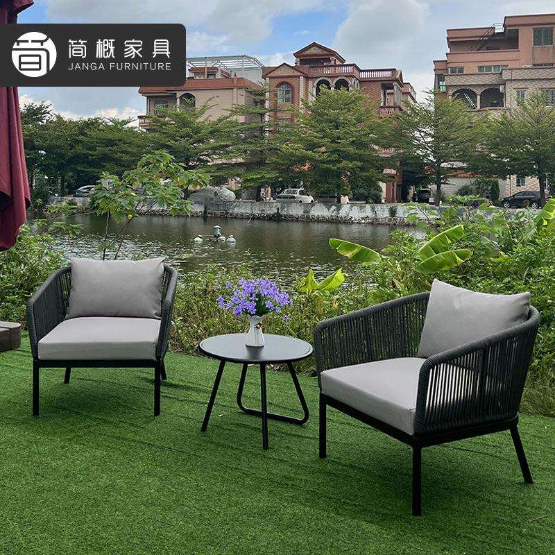 户外休闲家具庭院民宿露台阳台海景房藤椅室外椅子茶几阳台三件套