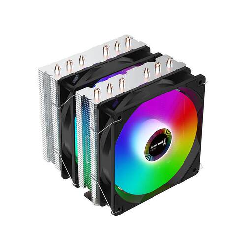 麒麟600青春版 CPU风冷散热器 双塔双风扇 6铜管 ARGB 支持1700