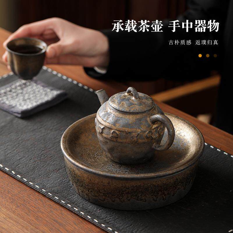 陶瓷承干泡台壶粗呈陶茶具MOSHOU20托盘茶承壶垫大号底储水壶座配