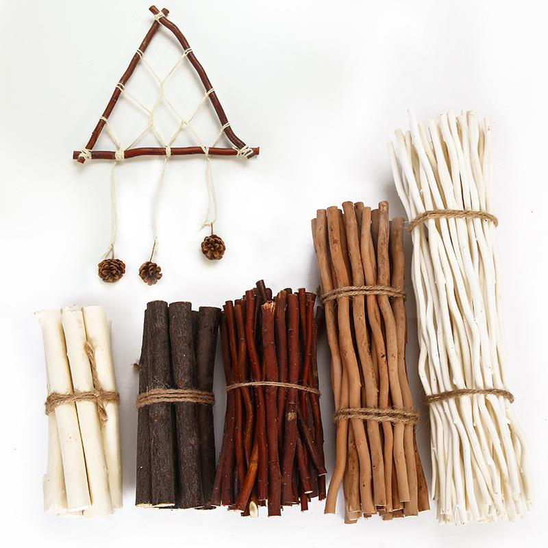 小木棍树枝手工材料diy木头幼儿园环创材料圆木棒木条树干装饰