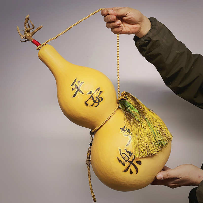 天然葫芦挂件五帝钱带龙头家居开口门对门手捻真葫芦特大小号摆件