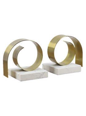 大理石金属几何书档摆件书房样板间轻奢装饰品书靠书立桌面工艺品