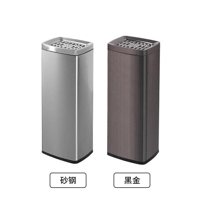 高档带盖室内外烟灰缸垃圾桶商用立式长筒形不锈钢吸烟区垃圾桶