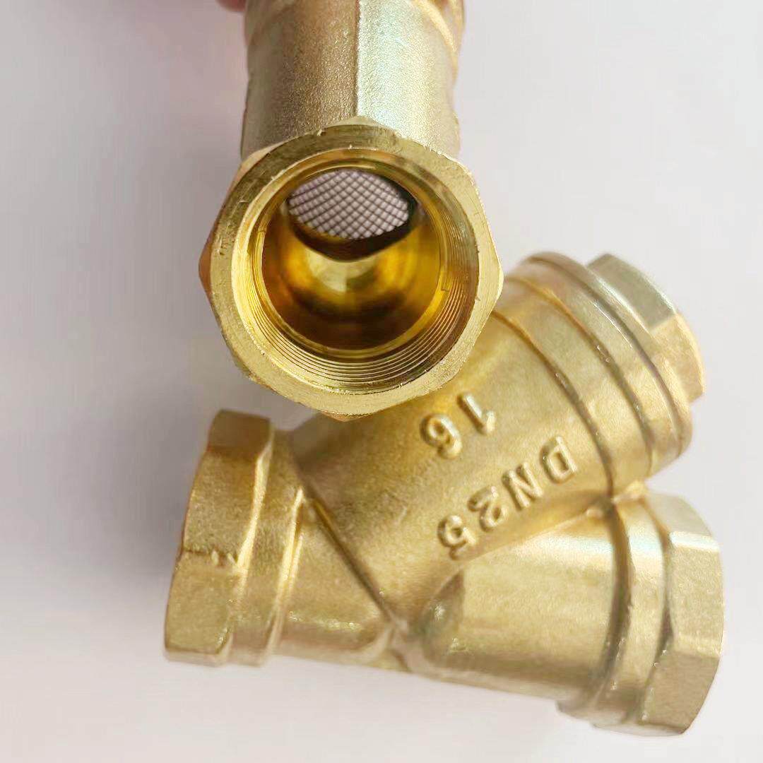 埃美柯黄铜Y型过滤器607丝口不锈钢过滤网4分6分1寸DN15 20 25-50