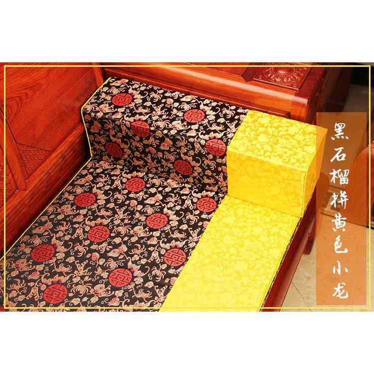 新款锦风中式红沙发坐垫实木家具罗汉套床垫子五木件加海绵防滑厚