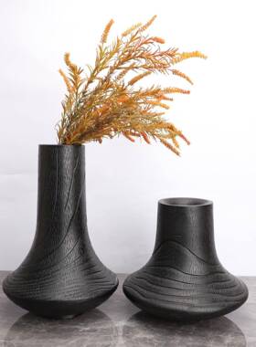 现代简约透明树脂花器样板房客厅茶几餐厅桌面玄关家居装饰品摆件