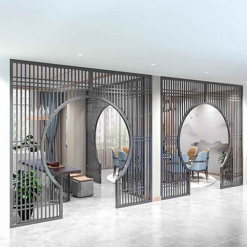 YGK铁艺月亮门拱门屏馆风隔断餐馆棋室办中公室养牌生客厅玄关简