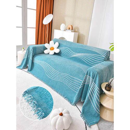 流苏防盖布巾简约工厂 尼尔双面雪全ins直发现代猫爪沙发适用沙发