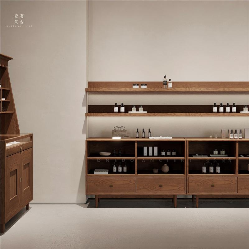 时尚复古展示柜靠墙多层架精品柜格柜服装店珠宝店展厅多功能柜子