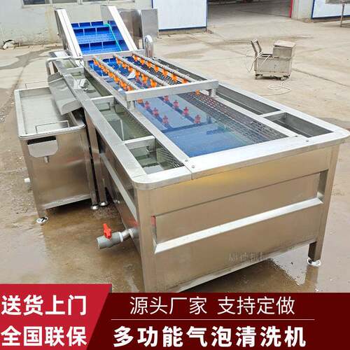 全自动果蔬气泡清洗机山楂大枣清洗设备不锈钢酸菜气泡清洗机