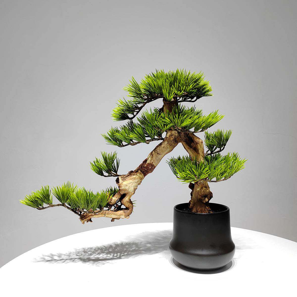 仿真迎客松盆景桌面摆件客厅玄关茶室新中式装饰办公室绿植假盆栽