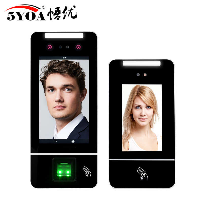 动态人脸指纹门禁机电子门禁系统面部识别指纹密码玻璃门禁机