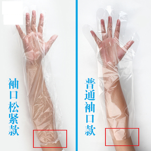 一次性手套加长食品级pe洗头塑料乳胶橡胶加厚胶皮薄膜蛋糕店家用
