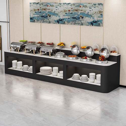 调料台商用自助餐桌展示台饭厅布菲炉食物展示架餐饮店自助取餐桌