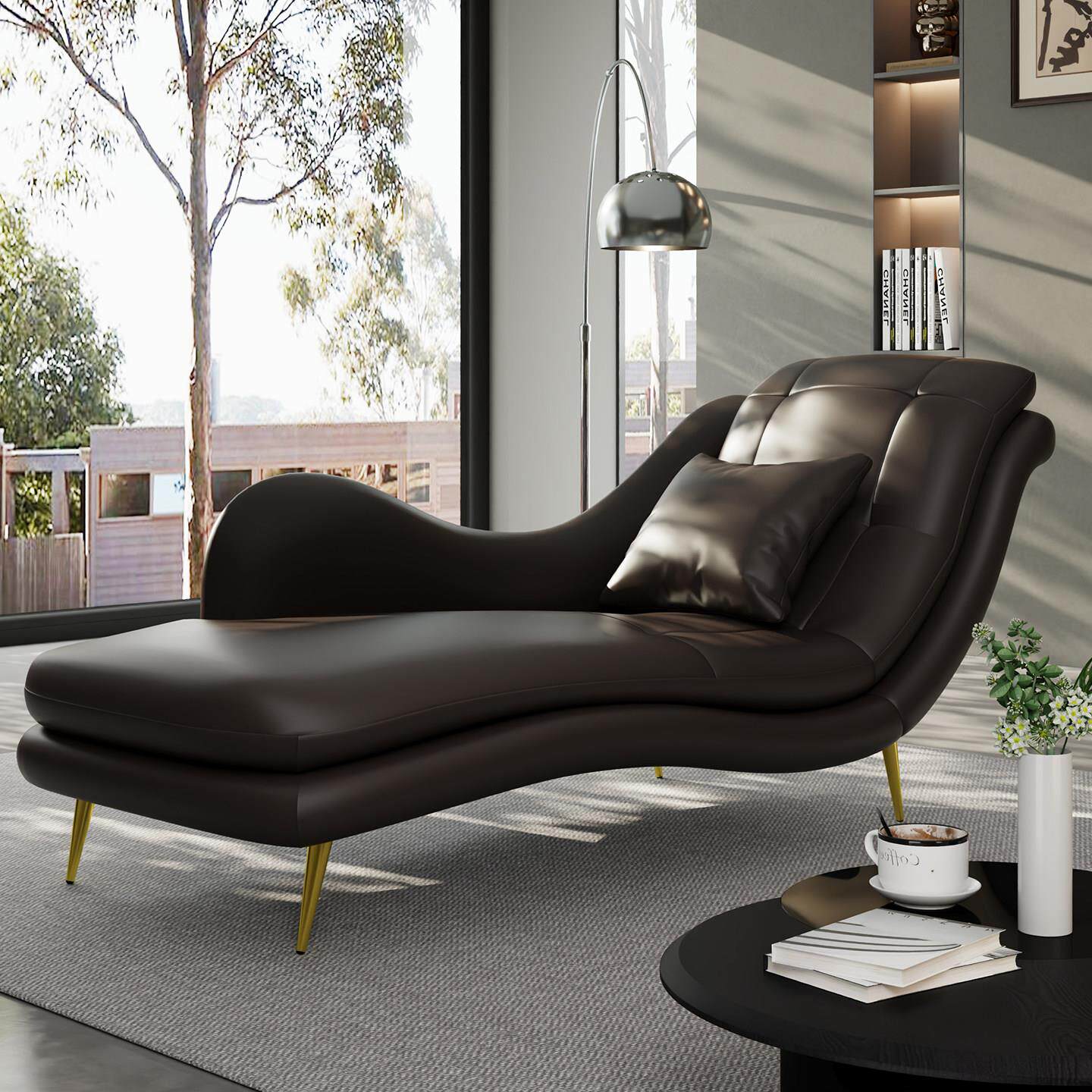 轻奢贵妃榻现代别墅客厅贵妃位沙发民宿弧形贵妃椅懒人躺椅沙发