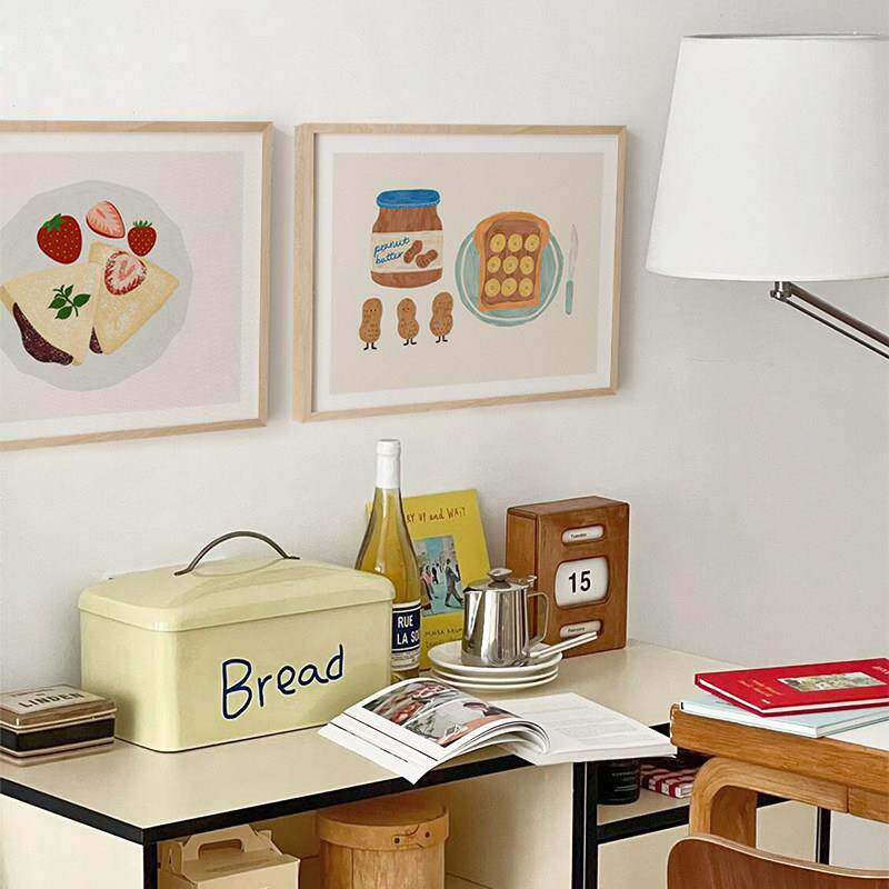 北欧ins风饭厅电表箱装饰画 画电箱遮挡小清新美食奶茶店面包房挂