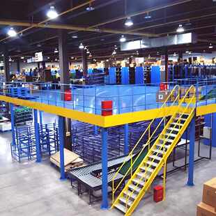 重型工业仓库阁楼货架 钢结构平台二层阁楼货架 重型阁楼式货架